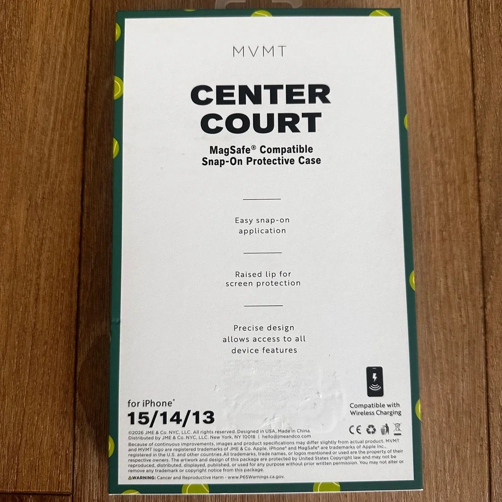 MVMT Center Court iPhone 15 14 13 Case MagSafe Tennis Bear Green Snap-On Case